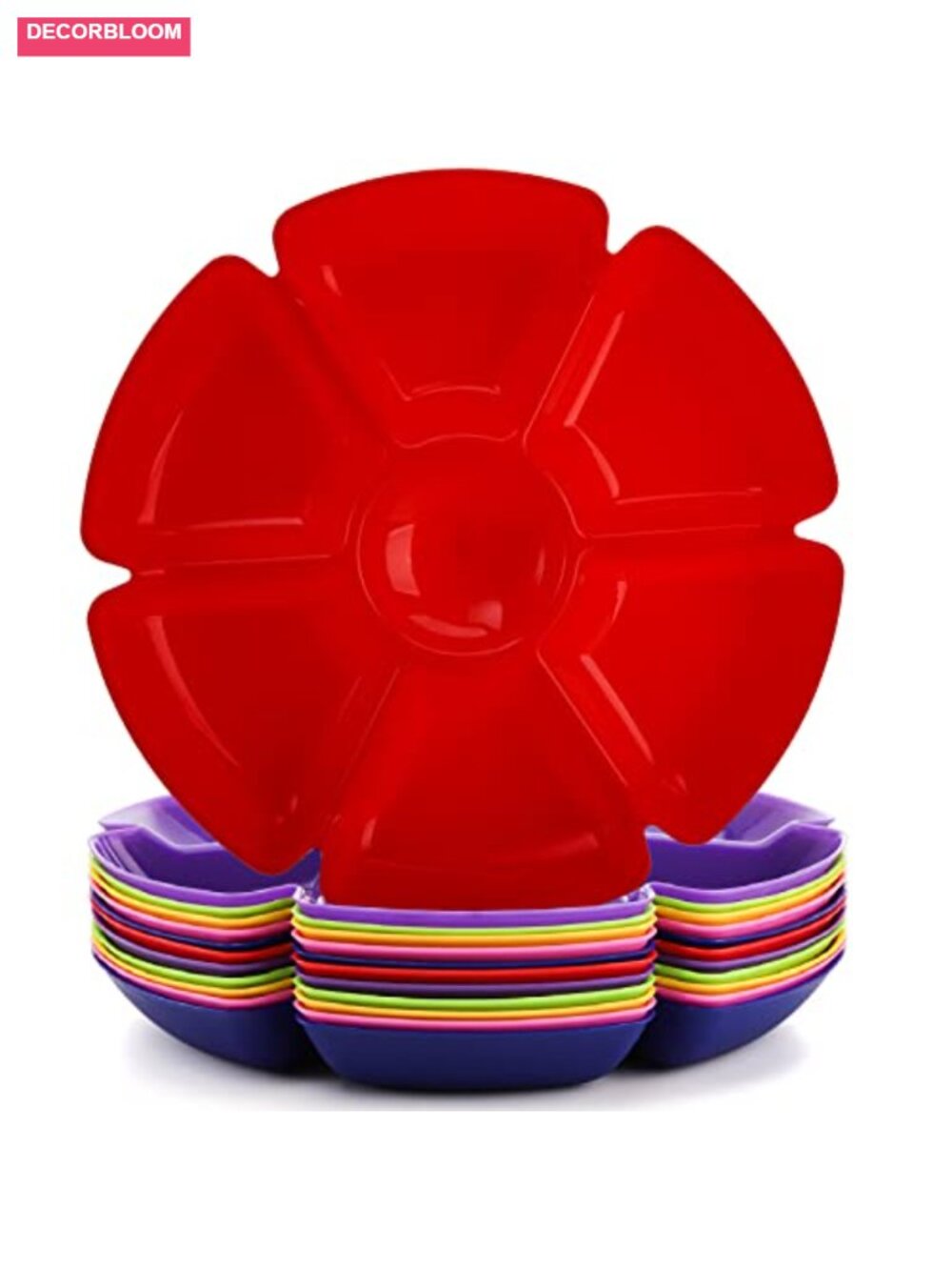 12 Pc Plastic Snack Serving Tray 12 Inch Unbreakable Divided Plates 7
